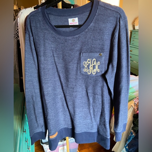 marley lilly Tops - Monogrammed Denim Shirt 💙 Size XL